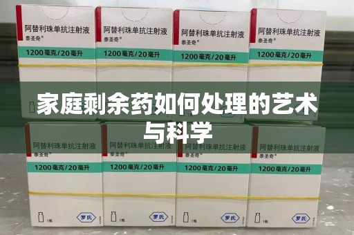 芜湖家庭剩余药如何处理的艺术与科学